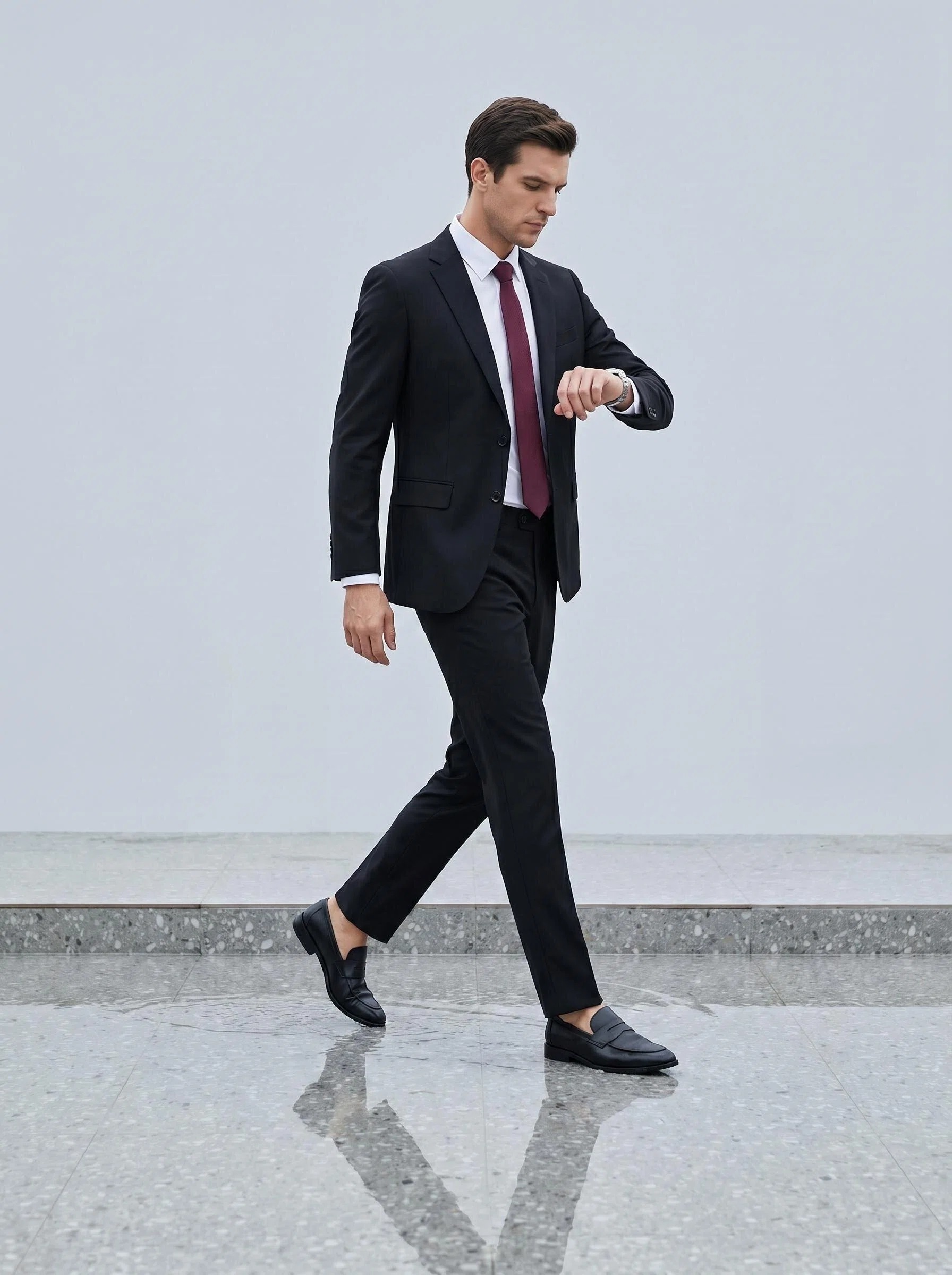 Classic black suit editorial image