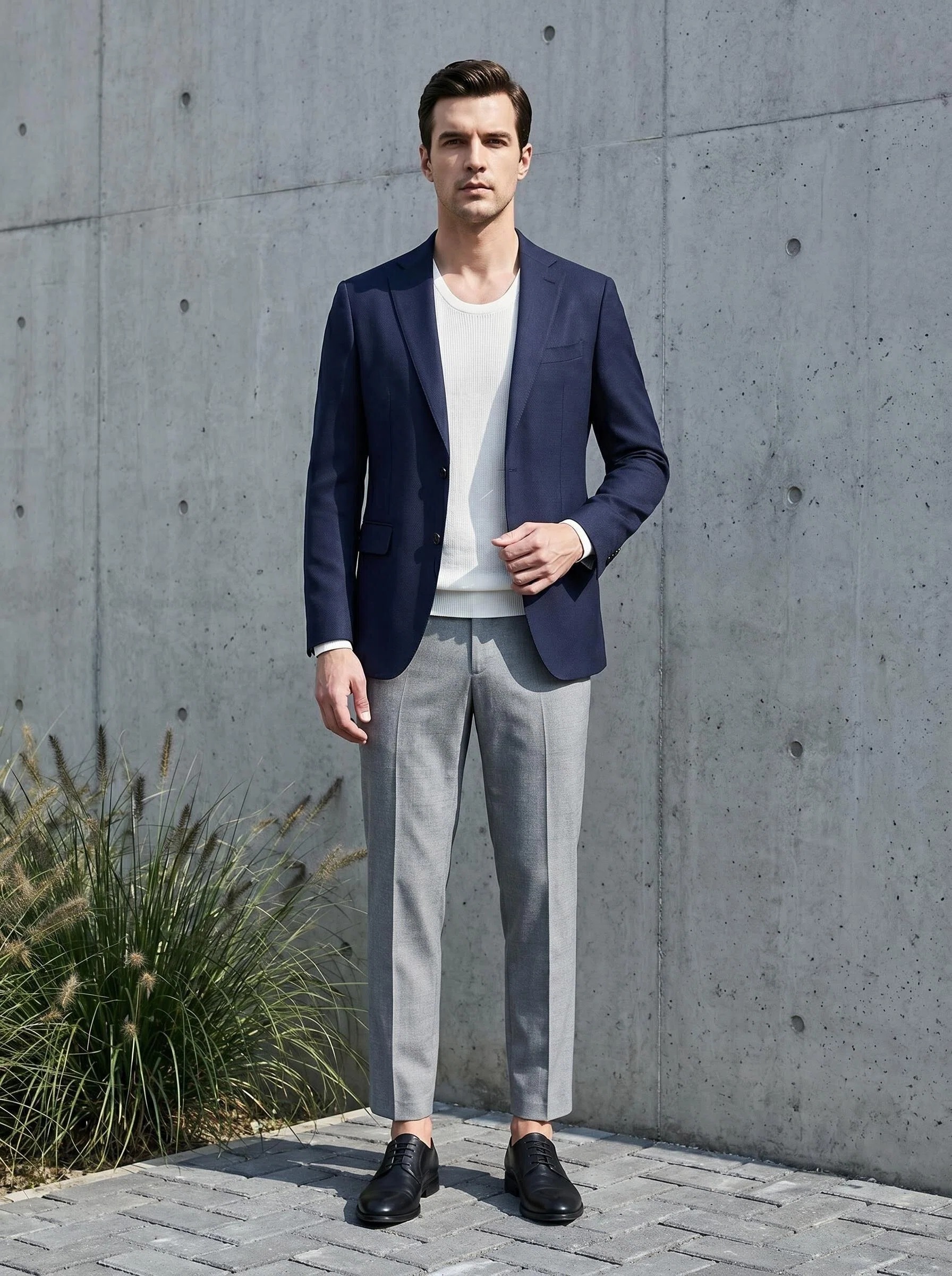 Navy tailored formalwear look