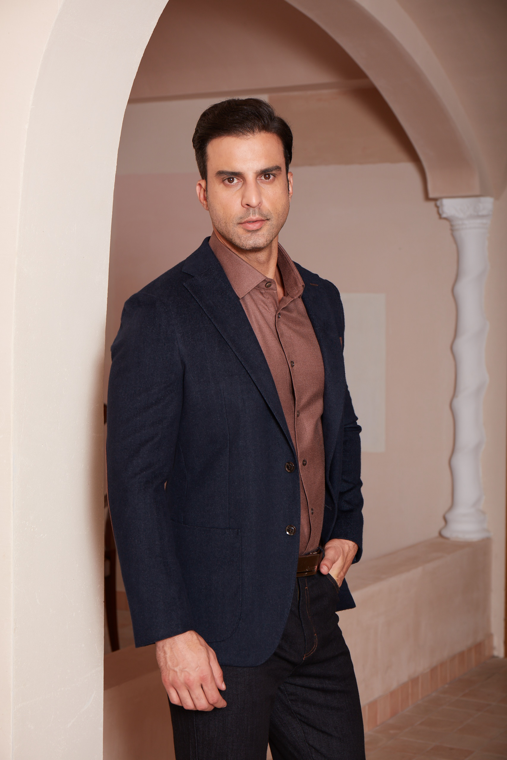 Luxury grey suit portrait